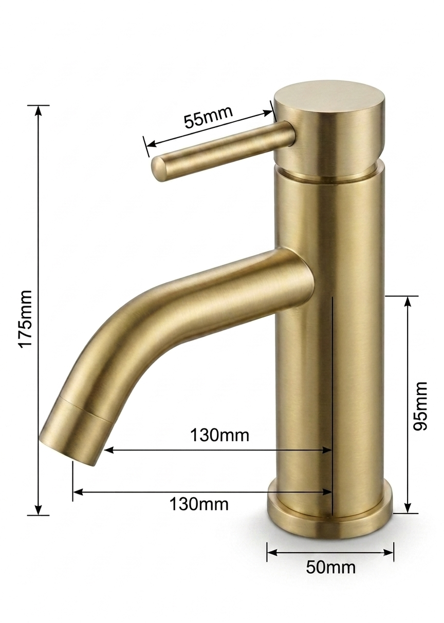 Basin faucet-brushed gold