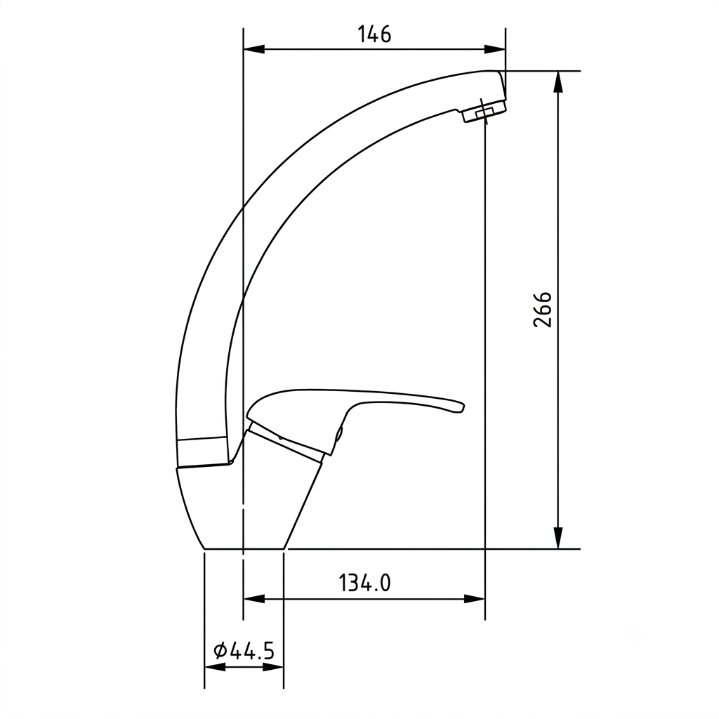 Kitchen sink mixer high spout