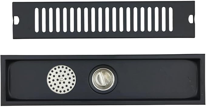 Black shower drain with cover 
