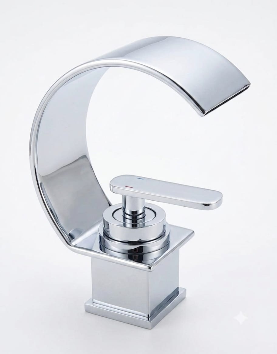 Chrome Waterfall Bathroom Basin Mixer Tap
