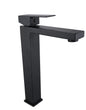 Modern tall matte black basin mixer tap