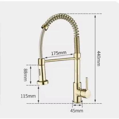 Gold Pull-Out Kitchen Mixer