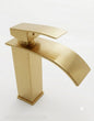 Waterfall basin mixer -brushed gold