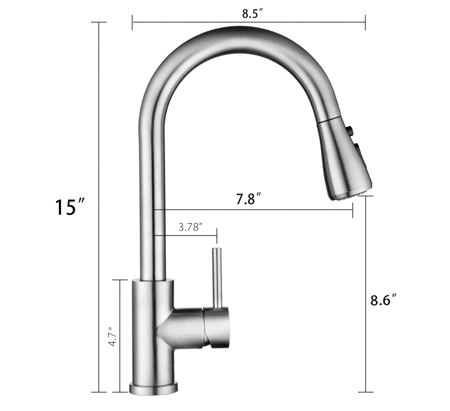 Kitchen mixer extendable spout