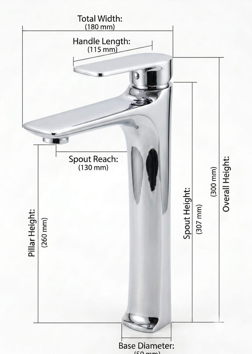Modern Tall High-Rise Basin Mixer Tap