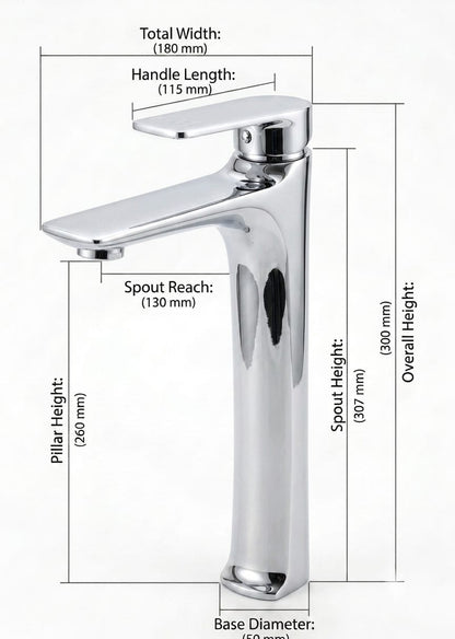 Modern Tall High-Rise Basin Mixer Tap