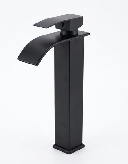 Modern Matte Black Waterfall Basin Faucet