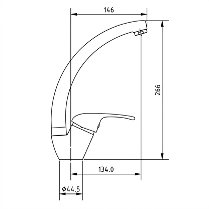 Kitchen sink mixer high spout