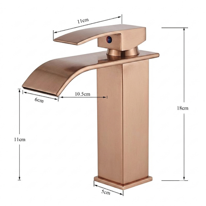Rose Gold Waterfall Basin Mixer