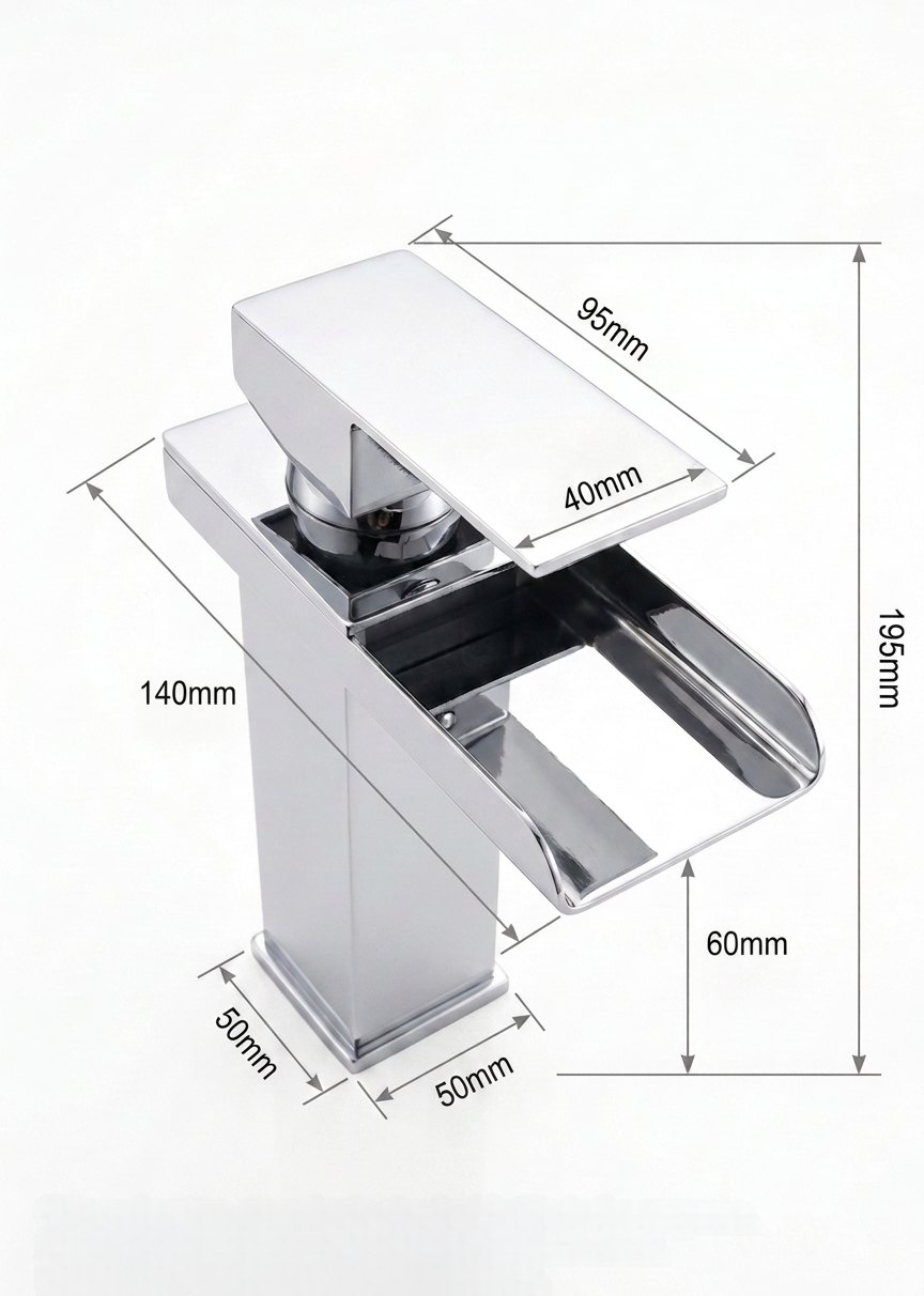 Waterfall basin tap-chrome