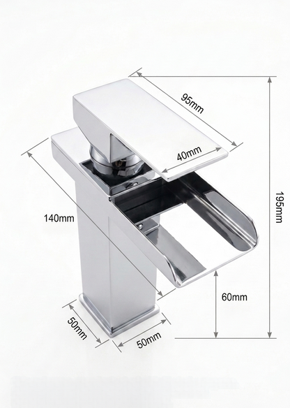 Waterfall basin tap-chrome