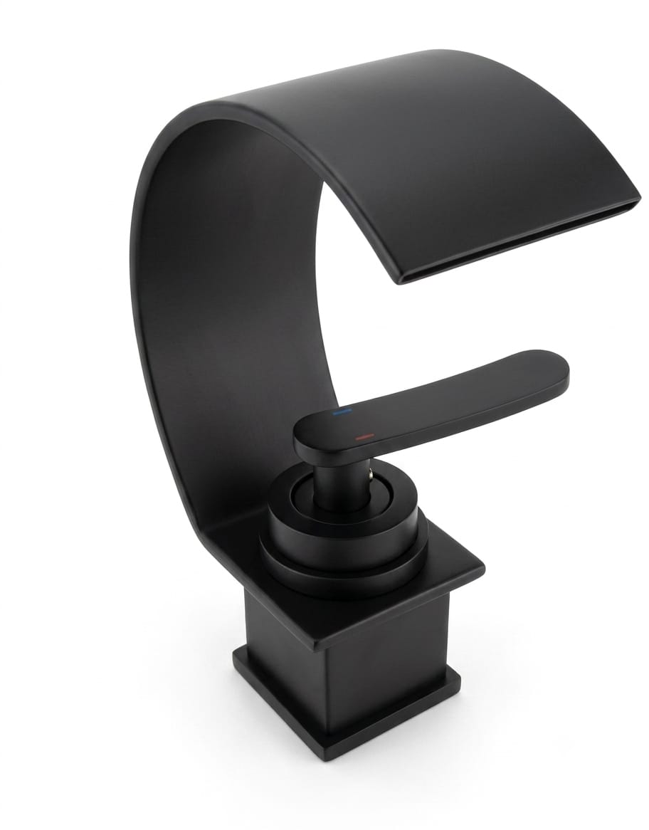 Matte Black Waterfall Basin Mixer Tap