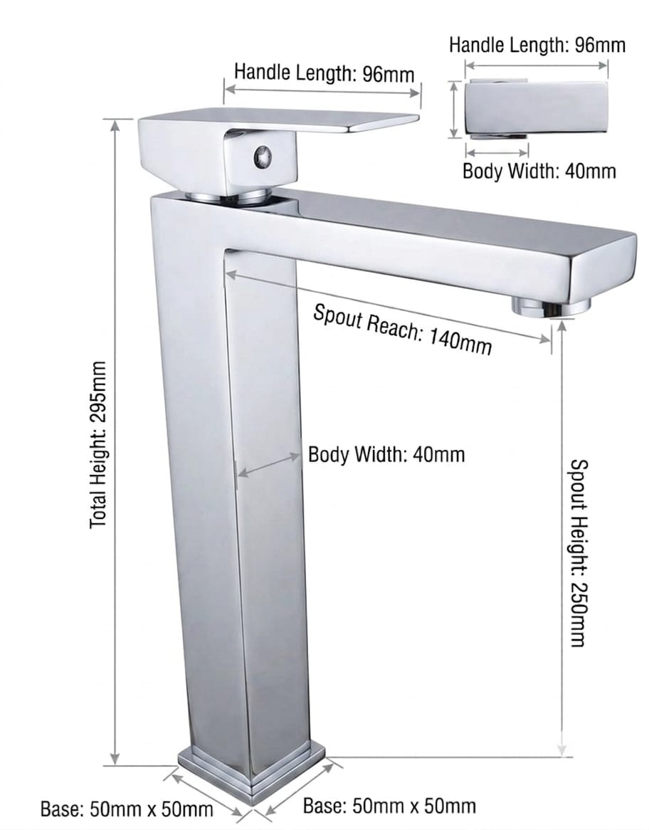 Modern Chrome Tall Mixer Faucet
