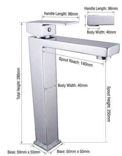 Modern Chrome Tall Mixer Faucet