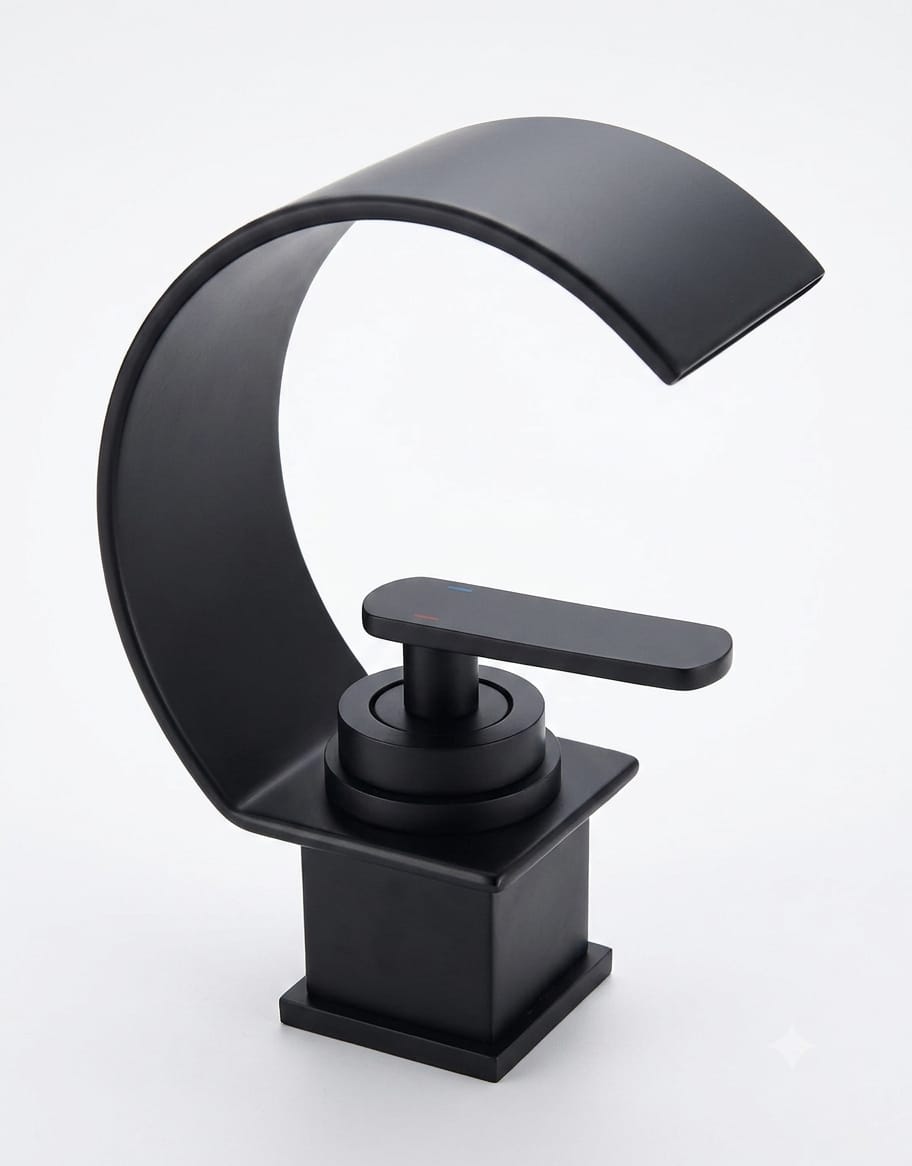 Matte Black Waterfall Basin Mixer Tap