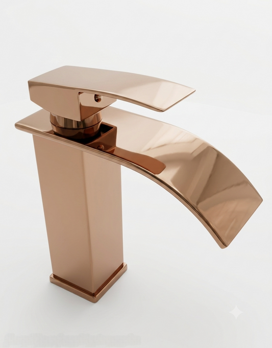 Rose Gold Waterfall Basin Mixer
