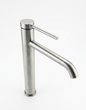 Modern tall Brushed silver basin Mixer tap