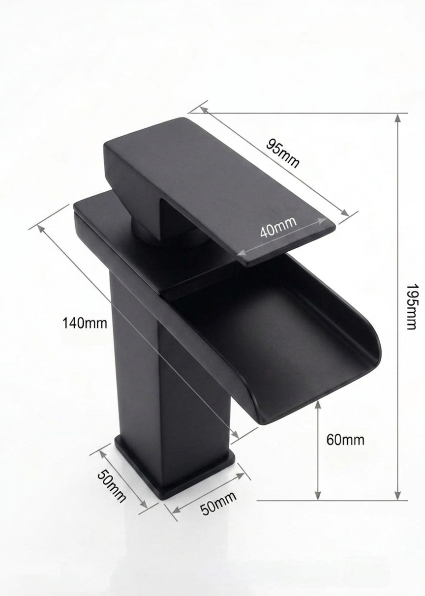 Waterfall Basin Mixer -matte black