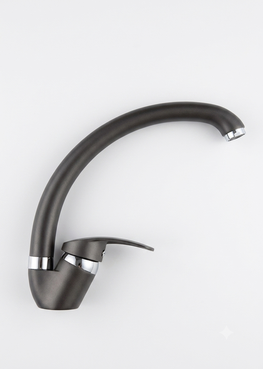 High-spout kitchen mixer -gunmetal