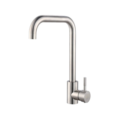 Kitchen sink square shape mixer -brushed silver