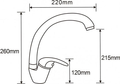 High-spout kitchen mixer -gunmetal