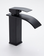 Matte black waterfall faucet
