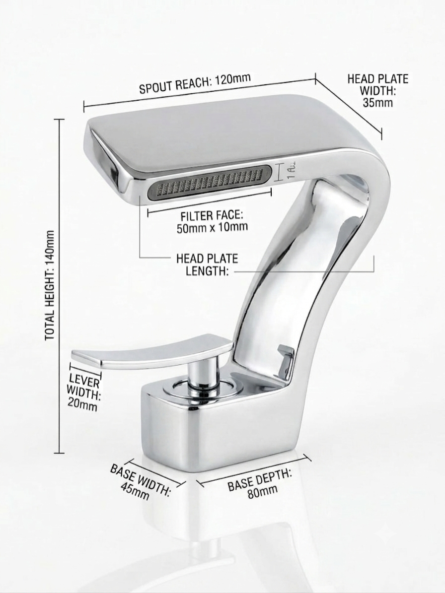 Curved Chrome Basin Mixer Tap