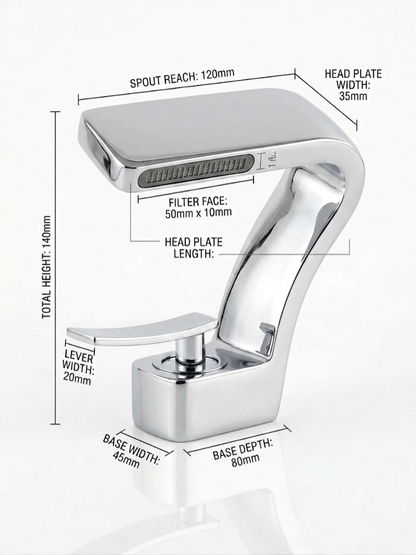 Curved Chrome Basin Mixer Tap