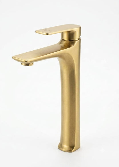 Modern Brushed Gold Tall Basin Faucet