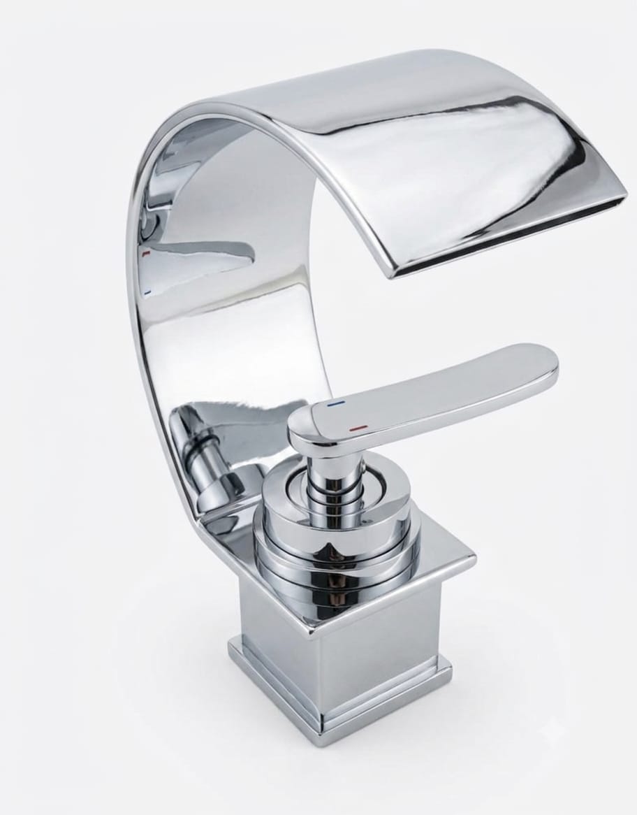 Chrome Waterfall Bathroom Basin Mixer Tap