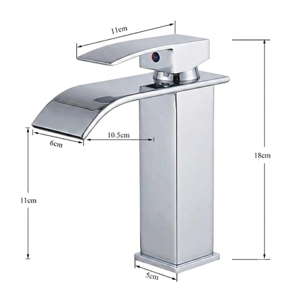 Chrome Waterfall Basin Mixer