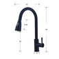 Matte black pull-out kitchen tap with high-arc spout and flexible dual spray head